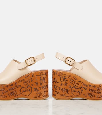 Maxime debossed leather wedges | Chloé