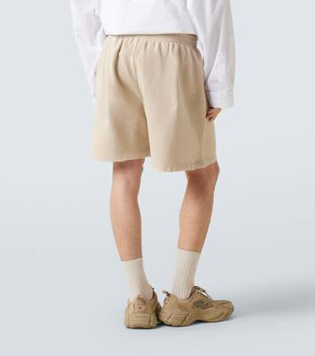 Back distressed logo cotton shorts | Balenciaga