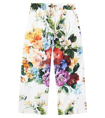Floral cotton poplin palazzo pants  | Dolce&Gabbana Kids