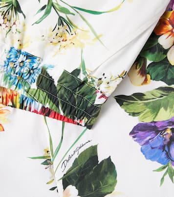 Floral cotton poplin palazzo pants  | Dolce&Gabbana Kids