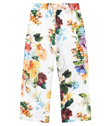 Floral cotton poplin palazzo pants  | Dolce&Gabbana Kids