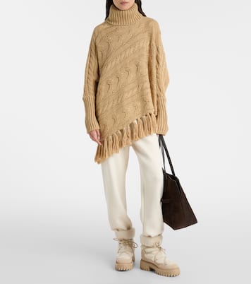 Asymmetric turtleneck wool-blend sweater  | Goldbergh