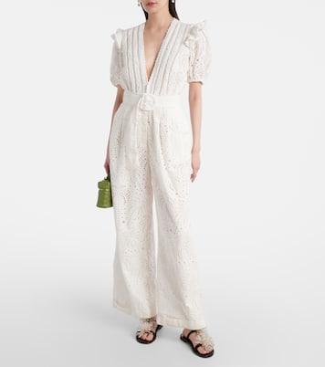Broderie anglaise cotton jumpsuit  | Farm Rio