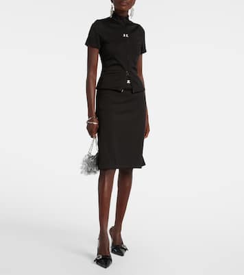 Top Interlock de jersey con cremallera y logo | Courrèges