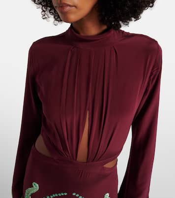 Abito lungo Aurora Magica in seta con perline | Johanna Ortiz