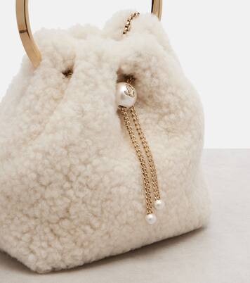 Bon Bon Small shearling bucket bag | Jimmy Choo