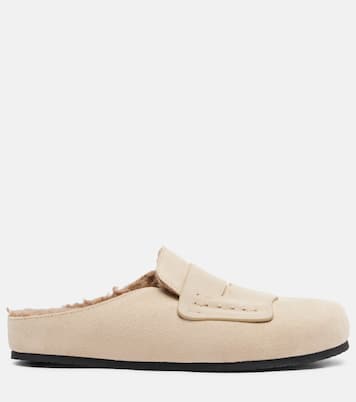 Slippers aus Veloursleder mit Shearling | Jacquemus