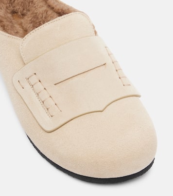 Slippers aus Veloursleder mit Shearling | Jacquemus