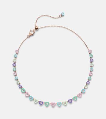 عقد تشوكر من ذهب وردي 18 قيراط وألماس Candy Crush | Kamyen