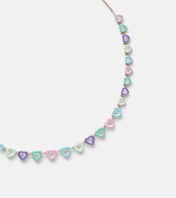 عقد تشوكر من ذهب وردي 18 قيراط وألماس Candy Crush | Kamyen