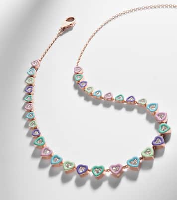 عقد تشوكر من ذهب وردي 18 قيراط وألماس Candy Crush | Kamyen