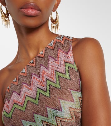 Zigzag one-shoulder lamé top | Missoni