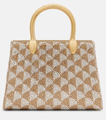 Serpentine Duo Small embellished suede tote bag | Bvlgari