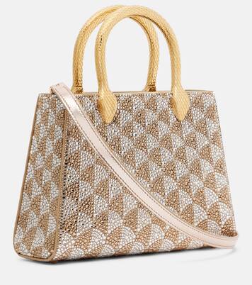 Serpentine Duo Small embellished suede tote bag | Bvlgari
