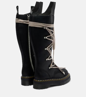 x Dr. Martens DRKSHDW 1B60 Quad Sole Pentalace knee-high boots | Rick Owens