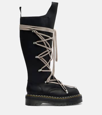 x Dr. Martens DRKSHDW 1B60 Quad Sole Pentalace knee-high boots | Rick Owens