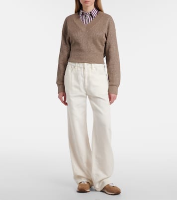 Weite Hose aus Baumwolle und Leinen | Brunello Cucinelli