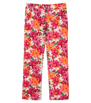 Pantalones rectos de algodón y lino floral | Tartine et Chocolat