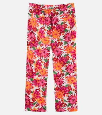 Pantalones rectos de algodón y lino floral | Tartine et Chocolat