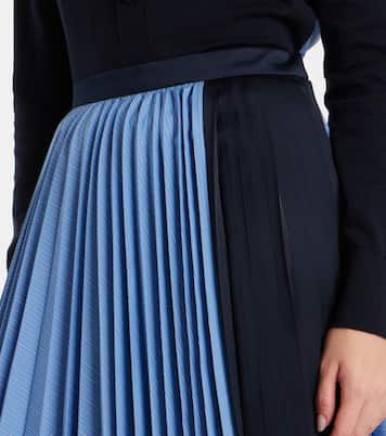 Striped cotton-blend poplin midi skirt | Sacai