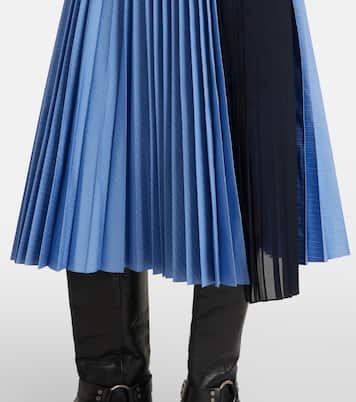 Striped cotton-blend poplin midi skirt | Sacai