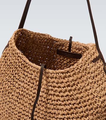 Bolso saco Bulb XL de rafia con ante | JW Anderson