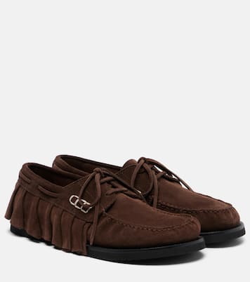 Ruffled suede boat shoes | JW Anderson