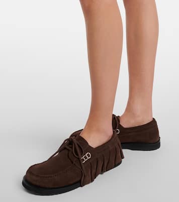 Ruffled suede boat shoes | JW Anderson