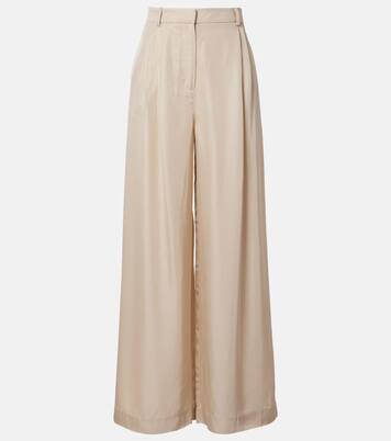 Marfa pleated twill wide-leg pants | The Frankie Shop