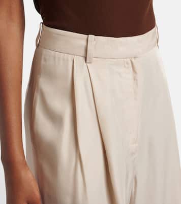 Marfa pleated twill wide-leg pants | The Frankie Shop