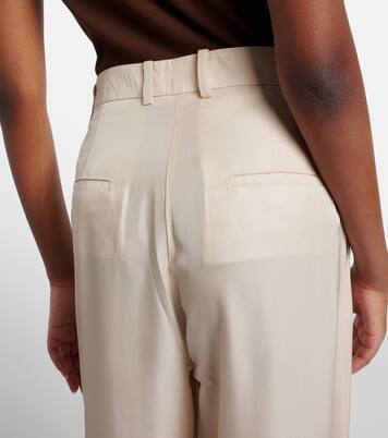 Marfa pleated twill wide-leg pants | The Frankie Shop