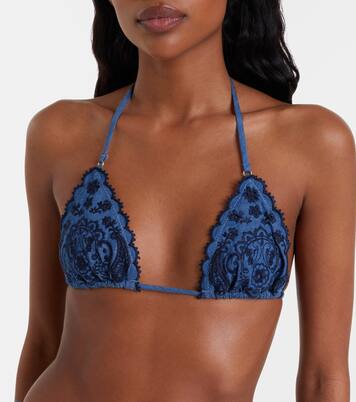 Aster embroidered denim bikini | Zimmermann