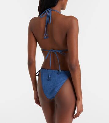 Aster embroidered denim bikini | Zimmermann