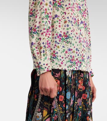 Floral tie-neck silk shirt | Gucci
