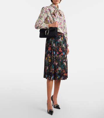 Floral tie-neck silk shirt | Gucci