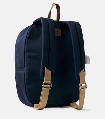 Pibbe leather-trimmed backpack | Donsje