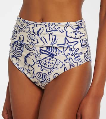 Teya ruched printed bikini bottoms | Simkhai
