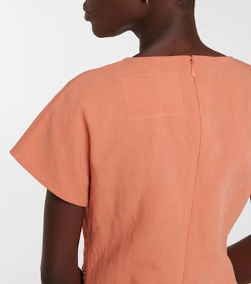 Robe midi en coton et lin | Jil Sander