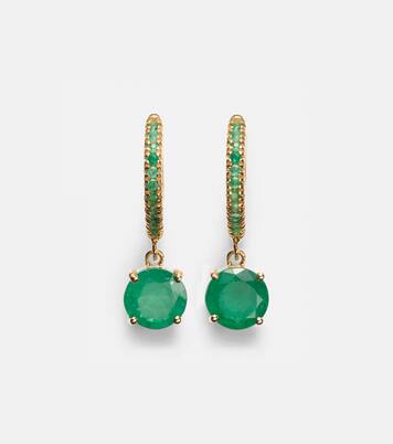 Boucles d'oreilles Grass Seed en or 18 ct et émeraudes | Ileana Makri