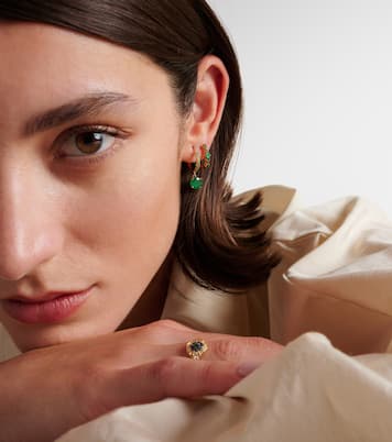 Boucles d'oreilles Grass Seed en or 18 ct et émeraudes | Ileana Makri