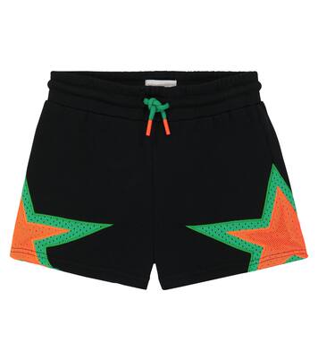 Star mesh insert cotton shorts | Stella McCartney Kids