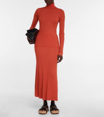 Epper ribbed-knit high-rise midi skirt | Gabriela Hearst