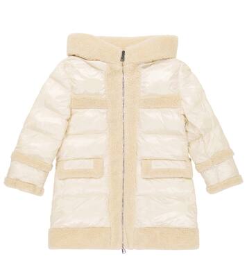 Teddy-trimmed puffer coat | Woolrich Kids