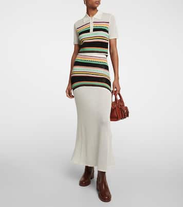 High-Rise-Maxirock aus Wolle | Chloé