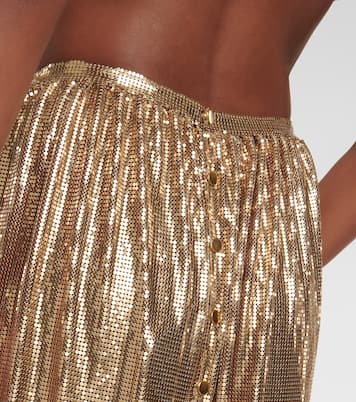 High-rise metallic mesh maxi skirt | Rabanne