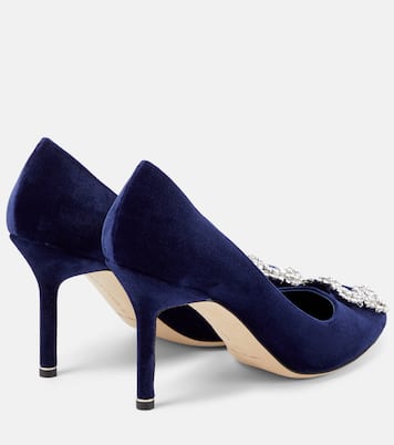 Hangisi 90 embellished velvet pumps | Manolo Blahnik