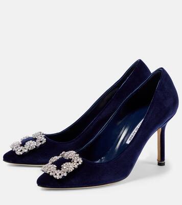 Hangisi 90 embellished velvet pumps | Manolo Blahnik