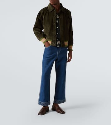 Football Silhouette printed linen shirt | Bode