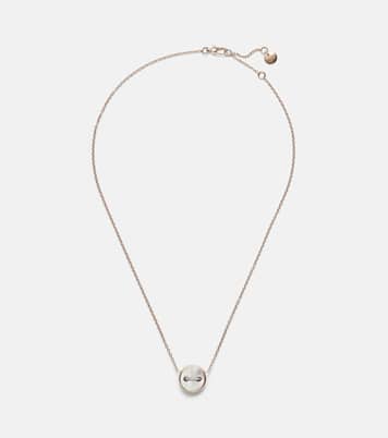 Pom Pom Dot 18kt rose gold pendant necklace with mother-of-pearl and diamonds | Pomellato