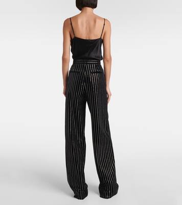 Pantalon droit en velours à ornements | Alex Perry
